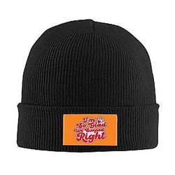 Unisex Winter Knit Caps Soft Cuffed Hat Black Slouchy Beanie Retro Valentines Day Fashion Trend Classic Autumn.