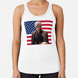 Love and Deepspace - Sylus Qin - American flag tapestry banner Che Racerback Tank Top
