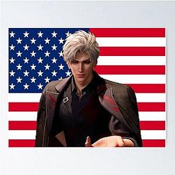 Love and Deepspace - Sylus Qin - Sylus American flag - Sylus tapestry - Sylus banner - Qin Che Poster