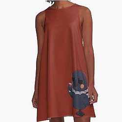 Sylus Grumpy Crow Pelushie Love and Deep Space Fanart A Line Dress
