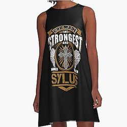 Sylus Name T Shirt - God Found Sylus Gift Item A-Line Dress