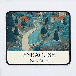 Syracuse New York Vintage Poster - Central NY Cityscape Mouse Pad