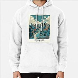 Syracuse New York Vintage Poster - Central NY Cityscape Pullover Hoodie