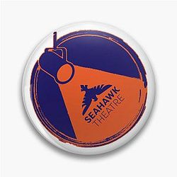 Syracuse Junior High Theatre Spotlight Blue Orange Pin
