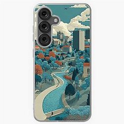 Syracuse New York Vintage Poster - Central NY Cityscape Samsung Galaxy Soft Case
