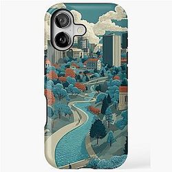 Syracuse New York Vintage Poster - Central NY Cityscape iPhone Tough Case