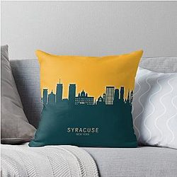 Syracuse New York Skyline Throw Pillow