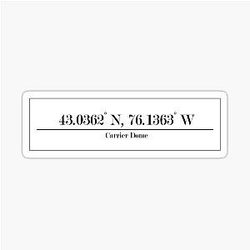 Syracuse University - Carrier Dome Coordinates Sticker