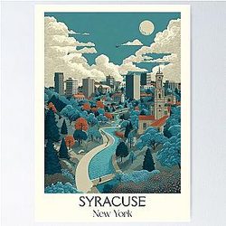 Syracuse New York Vintage Poster - Central NY Cityscape Poster