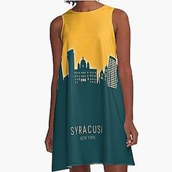 Syracuse New York Skyline A-Line Dress