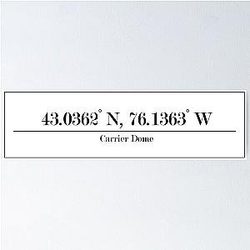 Syracuse University - Carrier Dome Coordinates Poster