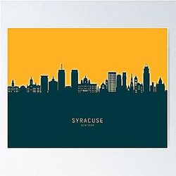 Syracuse New York Skyline Poster