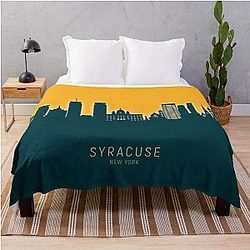 Syracuse New York Skyline Throw Blanket