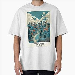 Syracuse New York Vintage Poster - Central NY Cityscape Oversized T-Shirt