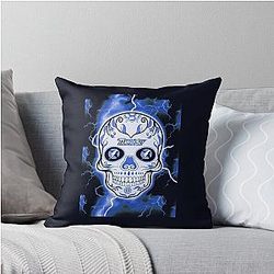 Tampa Bay Lighting Skull Throw Pillow
