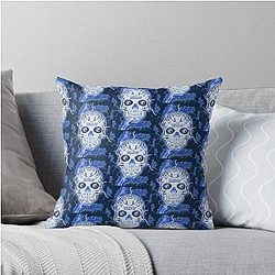 Tampa Bay Lighting Skull Throw Pillow