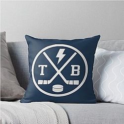 Retro Tampa Bay Hockey Emblem Vintage TB Throw Pillow