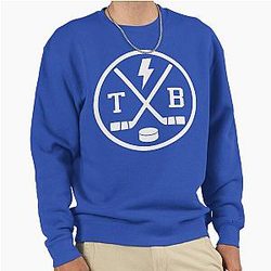 Retro Tampa Bay Hockey Emblem TB Pullover Sweatshirt