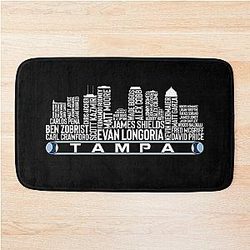 Tampa Bay Baseball Team Legends Tampa Bay Skyline Bath Mat
