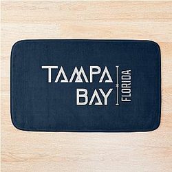 Tampa Bay Florida USA Gray Lettering Design Bath Mat