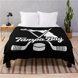 Tampa Bay Ice Hockey Sticks Sports Team Throw Blanket