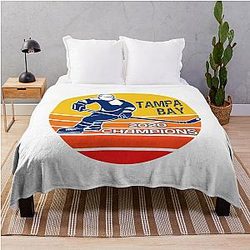 Tampa Bay Hockey 2020 Champions Throw Blanket