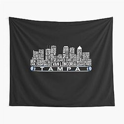 Tampa Bay Baseball Team All Time Legends Tampa Bay Skyline Tapestry