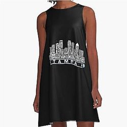 Tampa Bay Baseball Team All Time Legends Tampa Bay Skyline A-line Dress