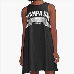 Champa Bay National Champions Tampa Bay Football Baseball Hockey A-Line Dress