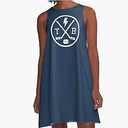 Retro Tampa Bay Hockey Emblem Vintage TB A Line Dress