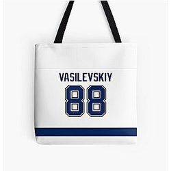 Tampa Bay Lightning Andrei Vasilevskiy Away Jersey All Over Print Tote Bag