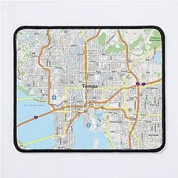 Tampa Bay City Map Florida Rays Beach Gulf Mexico Mouse Pad