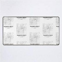 Minimalist Tampa Bay Map Art Florida City Coordinates Design Desk Mat