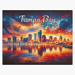Tampa Bay Sunset Skyline Cityscape Jigsaw Puzzle