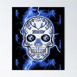 Tampa Bay Lightning Lightining Skull Poster