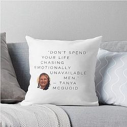 Tanya McQuoid White Lotus Quotes Emotionally Unavailable Men Throw Pillow