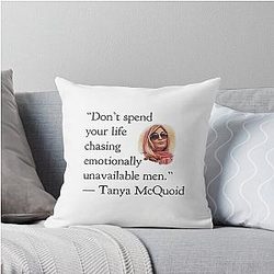 Tanya McQuoid White Lotus Quotes Emotionally Unavailable Men Throw Pillow