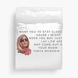 Tanya McQuoid White Lotus Quotes Duvet Cover