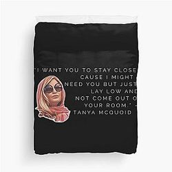 Tanya McQuoid White Lotus Quotes Duvet Cover