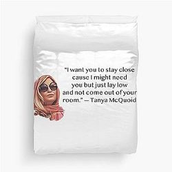 Tanya McQuoid White Lotus Quotes Duvet Cover