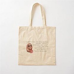 Tanya McQuoid White Lotus Quote Cotton Tote Bag