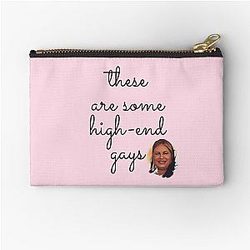 Tanya McQuoid White Lotus Zipper Pouch