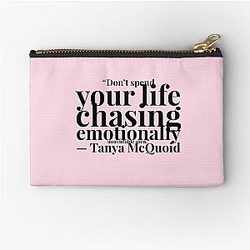 Tanya White Lotus Zipper Pouch