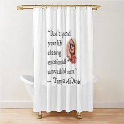 Tanya McQuoid White Lotus Quotes on Emotionally Unavailable Men Shower Curtain