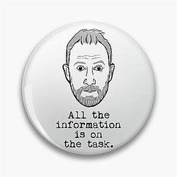 Taskmaster - Alex Horne - All the information is on the pin