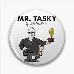 Taskmaster - Mr Tasky (Handdrawn Taskmaster UK & Mr Men mashup - Greg Davies & Little Alex Horne) Pin