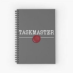 Taskmaster Typewriter Font Wax Seal Spiral Notebook