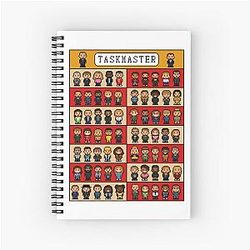 Pixel Art Taskmaster series 1-14 design Spiral Notebook