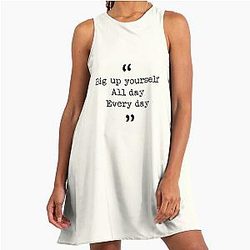 Taskmaster quote - Big up yourself every day A-Line Dress