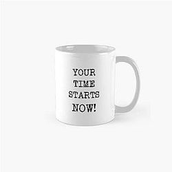 All the information is on Taskmaster, your time starts now Classic Mug